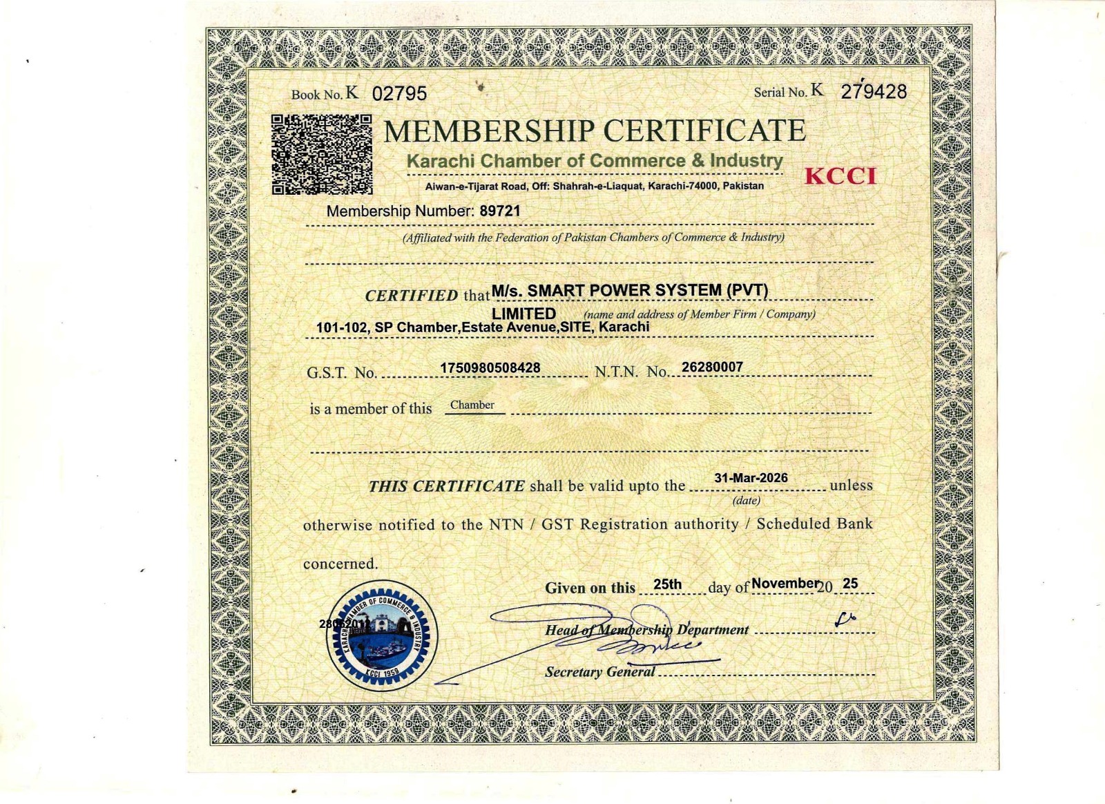 Chamber of Commerce and Industry Corporate Membership